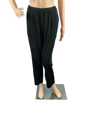 Ming Wang Pull On Knit Dress Pants Black Career Travel Size S